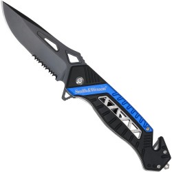 Smith & Wesson gelbėtojų peilis juodas ir mėlynas